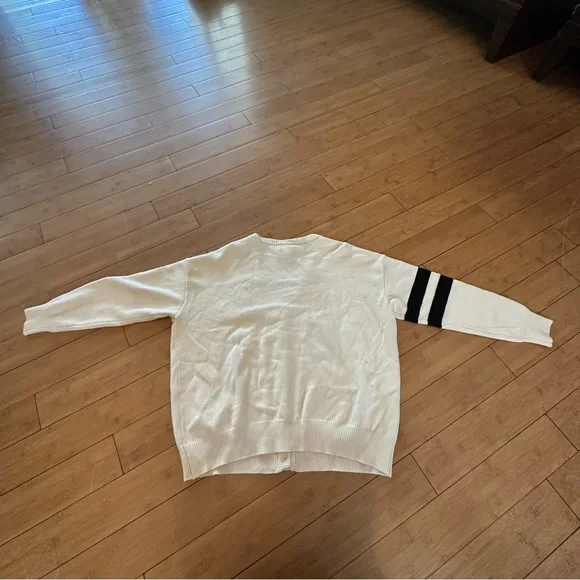 Her Universe Letterman Varsity Cream Cardigan with Black Lettering - Picture 4 of 4